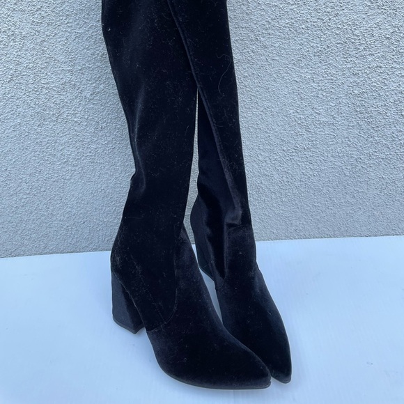 Stuart Weitzman Funland Velvet Black OTK Over The Knee Boots - Picture 14 of 16